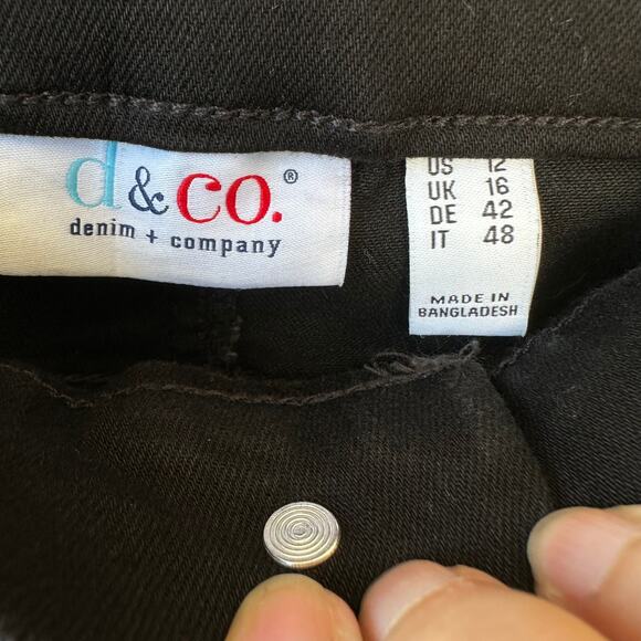 NWT Denim & Co QVC Canyon Retreat Easy Stretch Black Slim Leg Jeans 12 Pull On - Picture 5 of 7